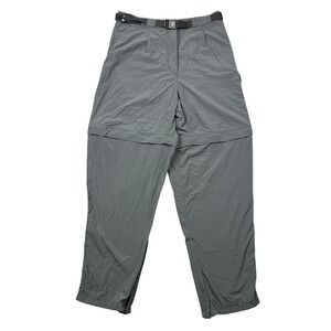 Ex Officio Convertible Pants Women 10/12 Gray Nylon Belted Outdoors Hiking Cargo